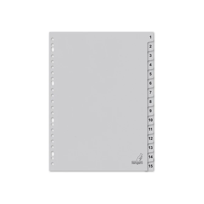 Tabblad A4 23R karton 1-15 grijs/set15