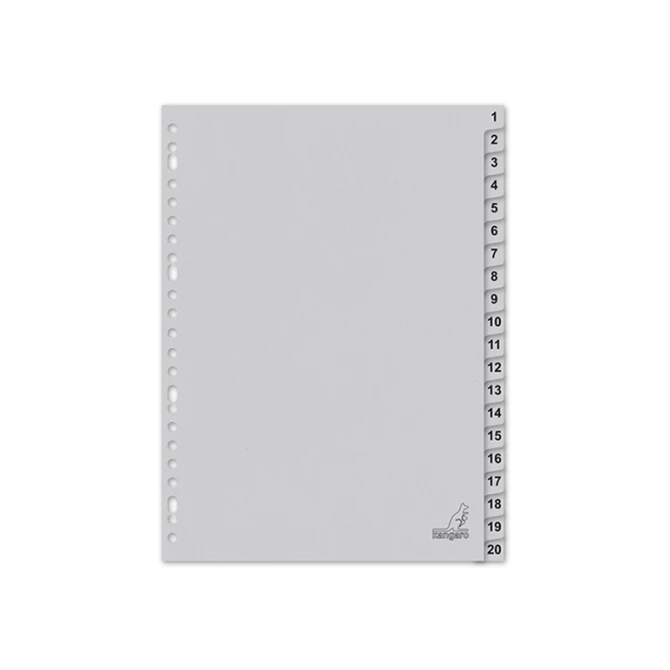 Tabblad A4 23R karton 1-20 grijs/set20
