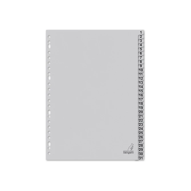 Tabblad A4 23R karton 1-31 grijs/set31