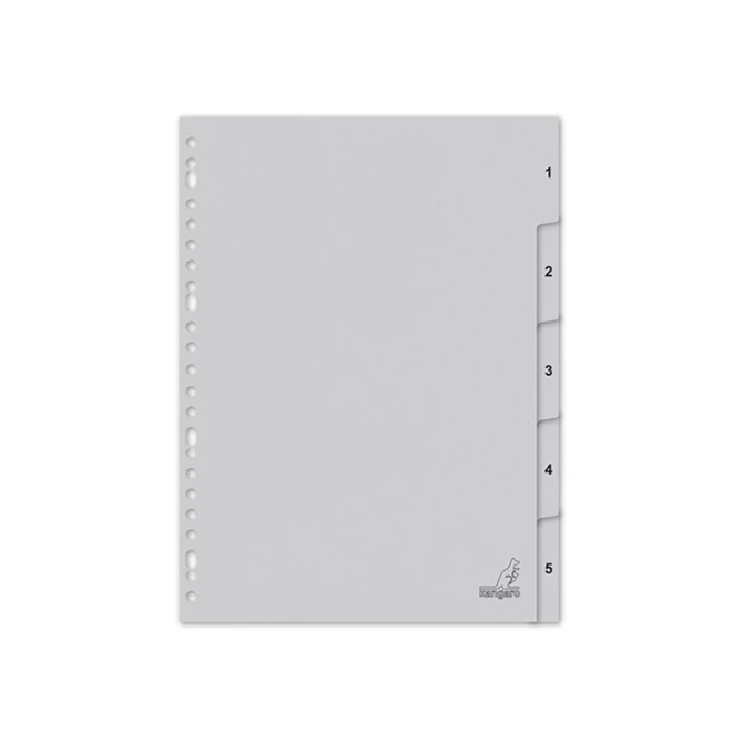 Tabblad A4 23R karton 1-5 grijs/set5