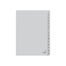 Tabblad A4 4R PP 1-15 grijs/set15 Tabblad A4 4R PP 1-15 grijs/set15