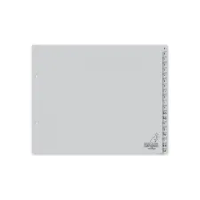 Tabblad A5 2R PP dwars A-Z grijs/set20 Tabblad A5 2R PP dwars A-Z grijs/set20