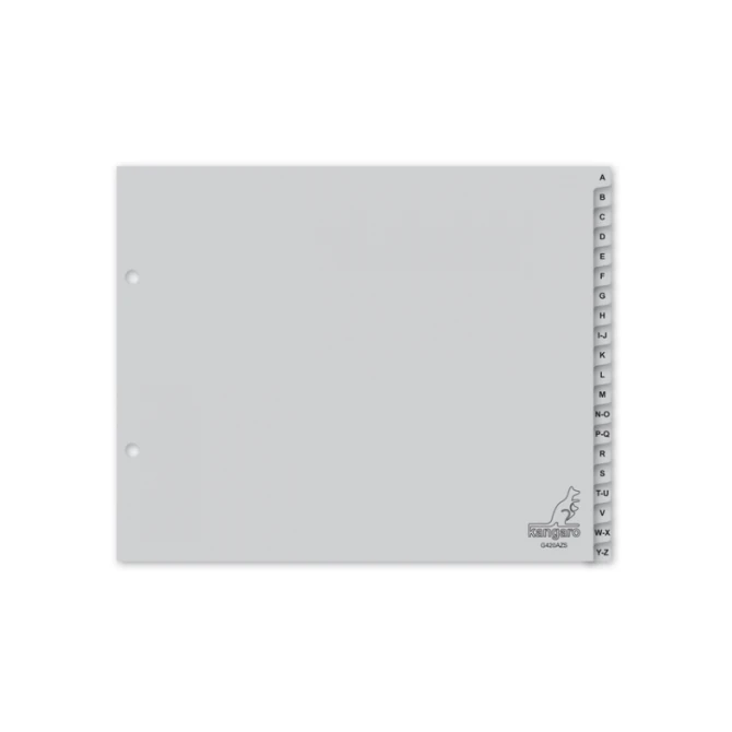 Tabblad A5 2R PP dwars A-Z grijs/set20