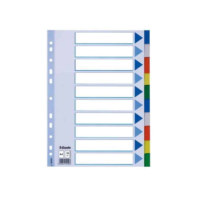 Tabblad ESSELTE 11r A4 PP 10tab kleur