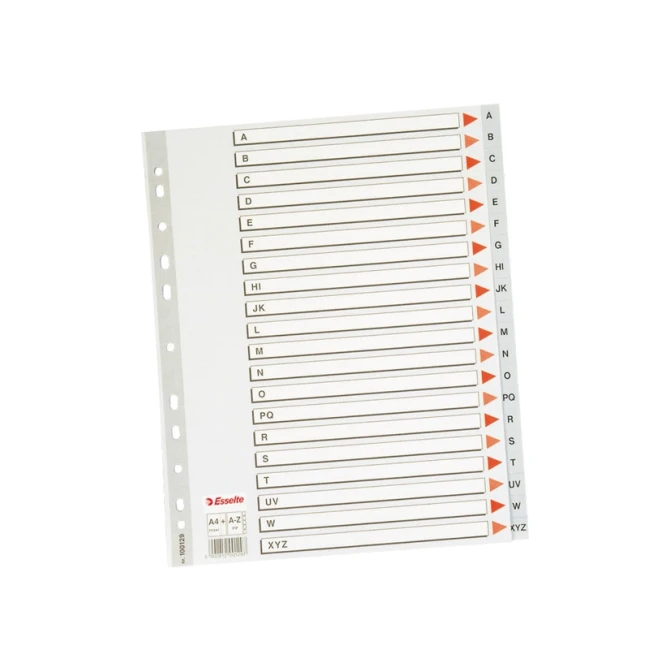 Tabblad ESSELTE 11r A4 PP A-Z grijs