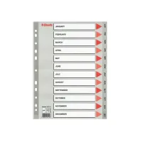 Tabblad ESSELTE 11r A4 PP jan-dec grijs