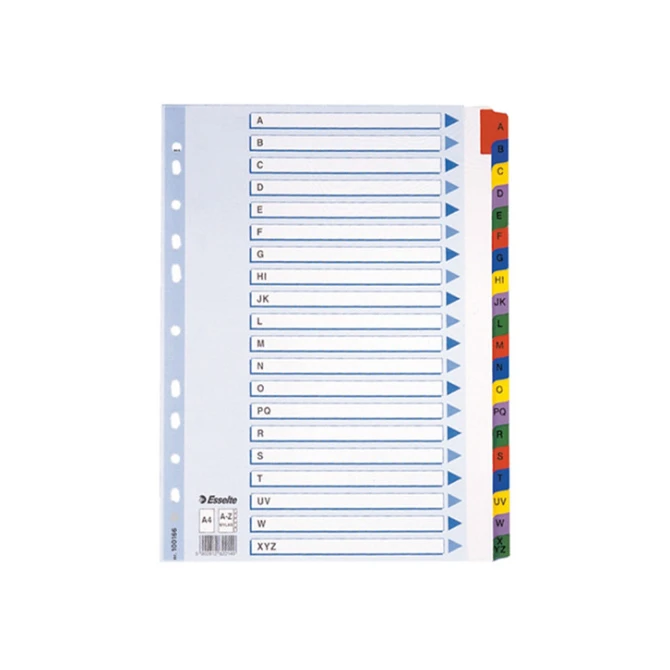 Tabblad ESSELTE 11r A4 karton A-Z