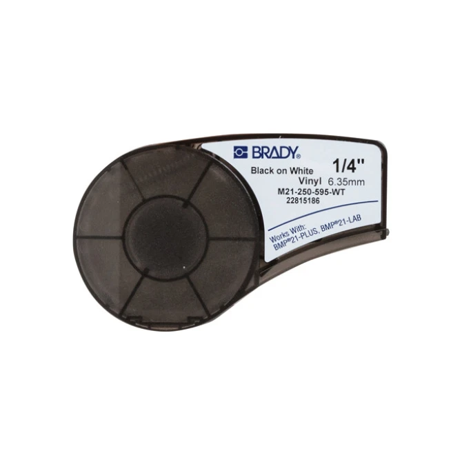 Brady Brady M21-250-595-WT tape vinyl zwart op wit 6.35 mm x 6.40 m (origineel) Brady Brady M21-250-595-WT tape vinyl zwart op wit 6.35 mm x 6.40 m (origineel)