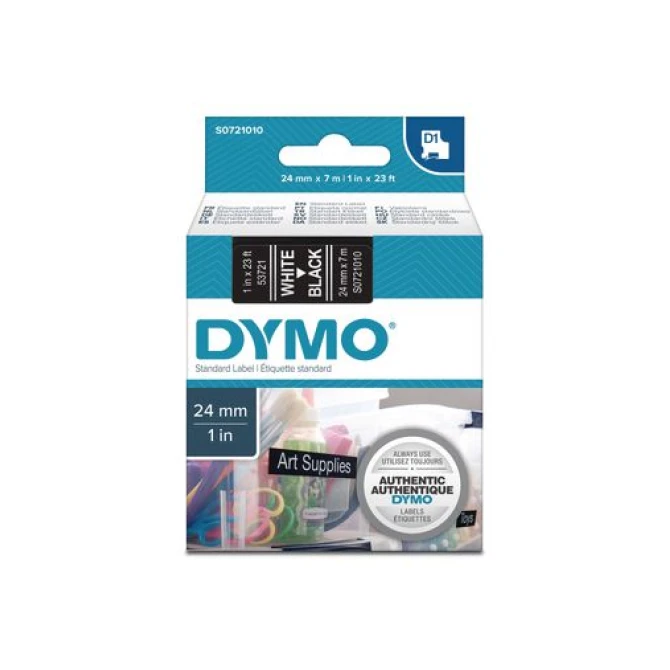 DYMO Dymo S0721010 / 53721 tape wit op zwart 24 mm (origineel)