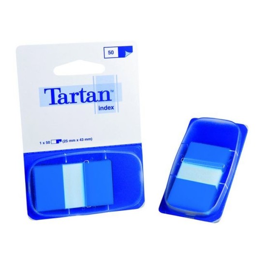 Tartan Index Tabs 25 x 43 mm Blauw (pak 50 vel)