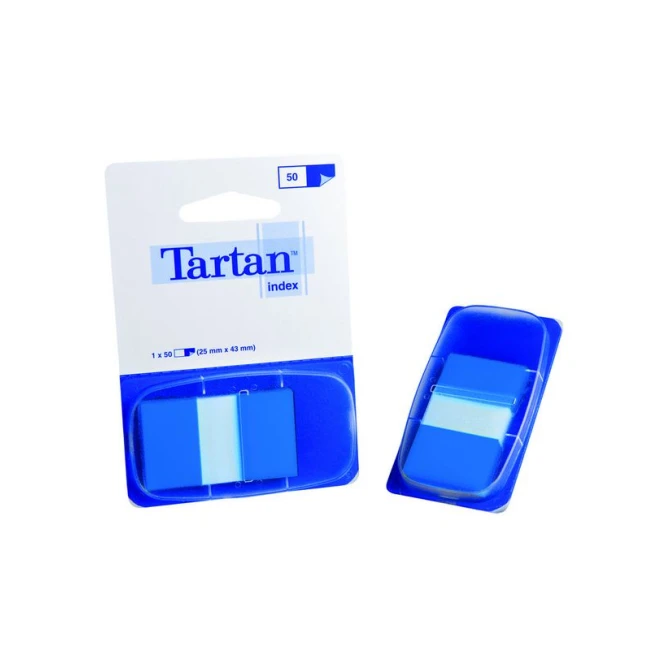 Tartan Index Tabs 25 x 43 mm Blauw (pak 50 vel) Tartan Index Tabs 25 x 43 mm Blauw (pak 50 vel)