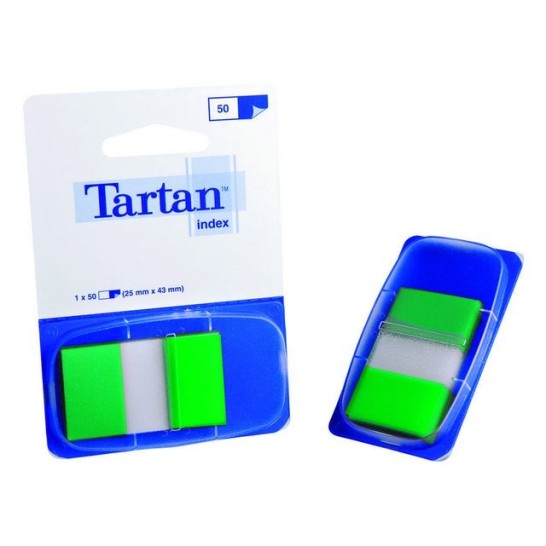 Tartan Index Tabs 25 x 43 mm Groen (pak 50 vel)