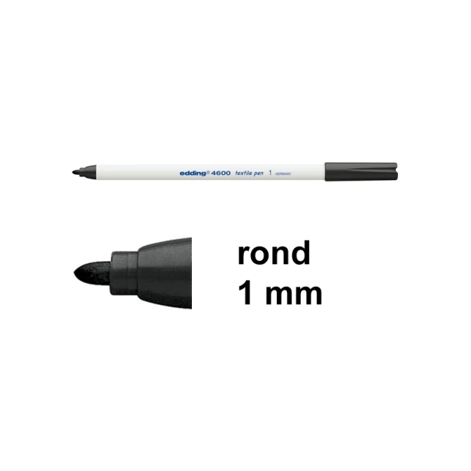 Textielmarker EDDING 4600 1mm zw (10 stuks)