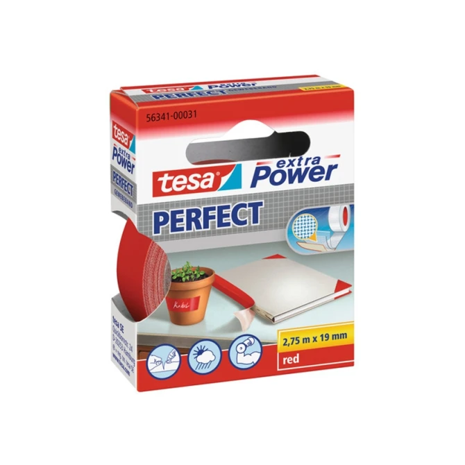 Textieltape TESA epp 19mm x 2.75m rood