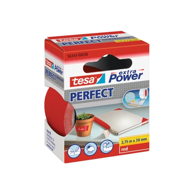 Textieltape TESA epp 38mm x 2.75m rood