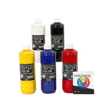 Creotime Textielverf basic primair kl/ds5x500ml (doos 5 flessen)