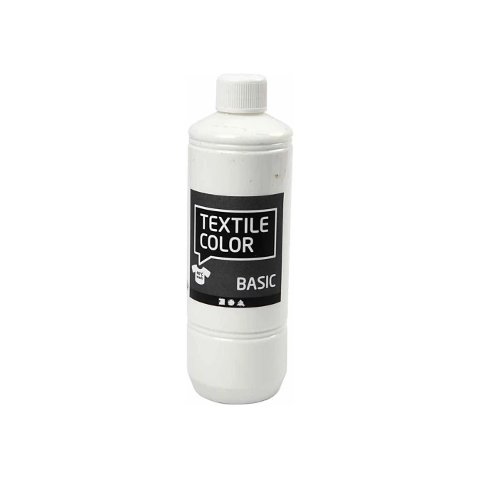 Creotime Textielverf basic wit/fl500ml (fles 500 milliliter)