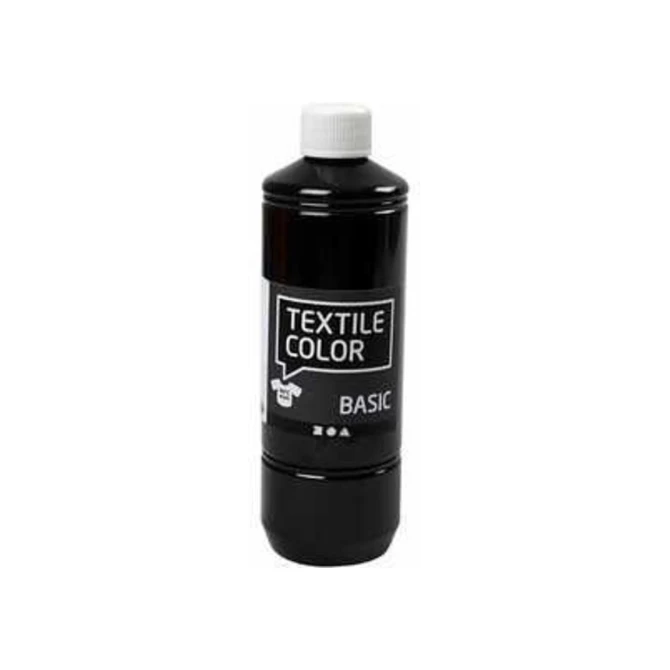 Creotime Textielverf basic zwart/fl500ml (fles 500 milliliter)