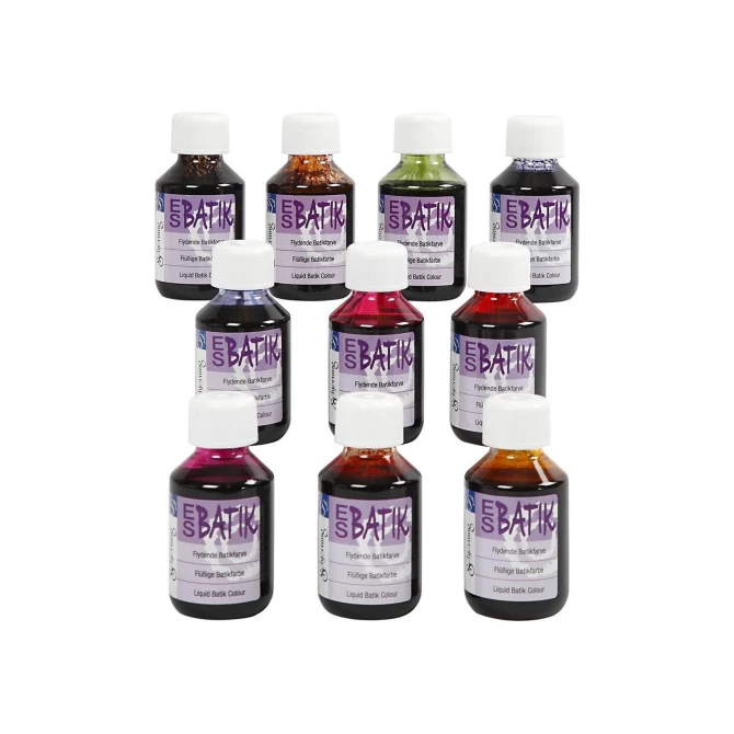 Creotime Textielverf batik assorti/pk10x100ml (pak 10 flessen)