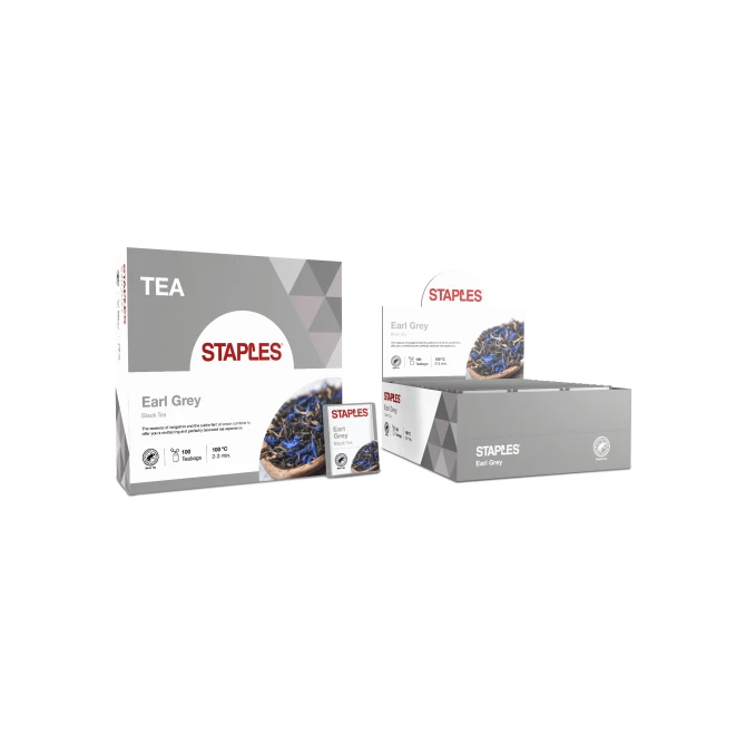 Staples Earl Grey Thee (1 pak x 100 stuks) Staples Earl Grey Thee (1 pak x 100 stuks)