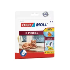 TESA Tochtstrip moll classic d-prof 9mmx6m wt TESA Tochtstrip moll classic d-prof 9mmx6m wt