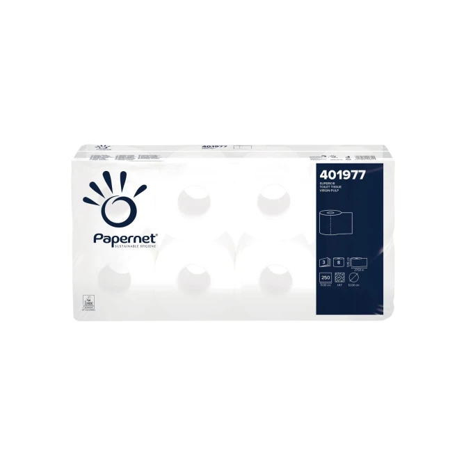 PAPERNET Toiletpapier 3-laags wit (8 rollen)