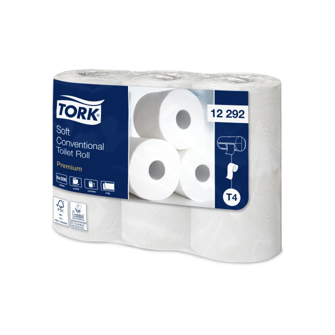 Toiletpapier Tork T4 soft 2L wit/pk6rl Toiletpapier Tork T4 soft 2L wit/pk6rl