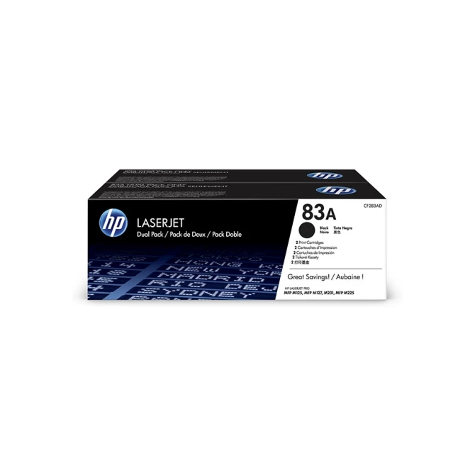 HP 83A (CF283AD) toner zwart dubbelpack (origineel)