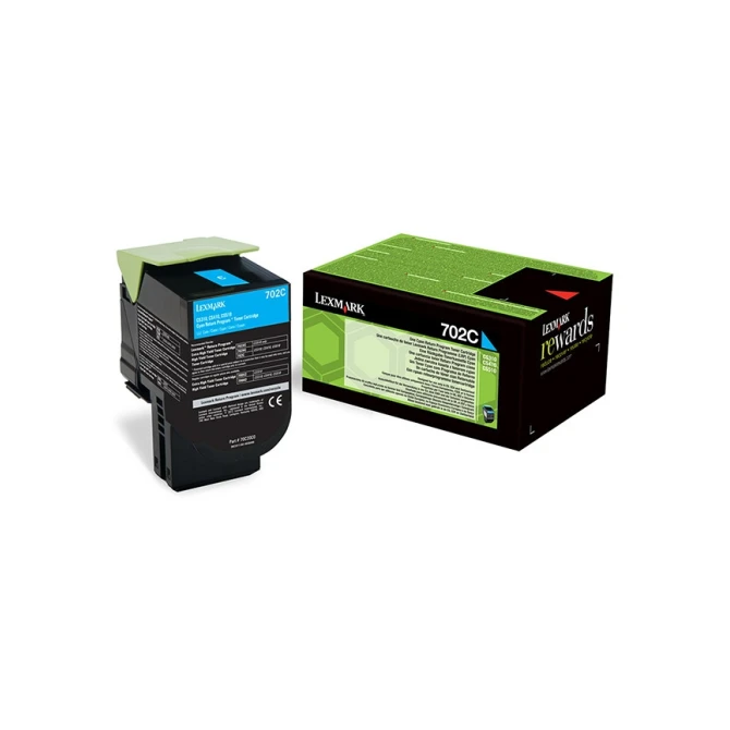 LEXMARK 702C (70C20C0) toner cyaan (origineel) LEXMARK 702C (70C20C0) toner cyaan (origineel)