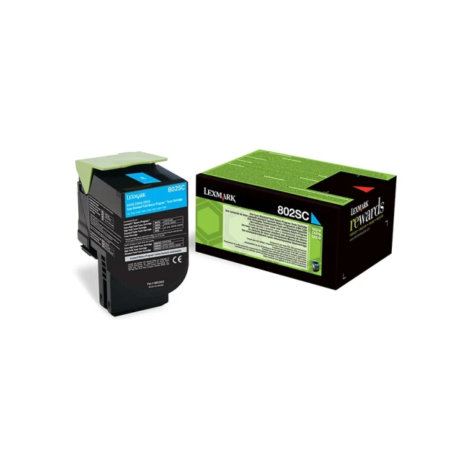 LEXMARK 802SC (80C2SC0) toner cyaan (origineel)