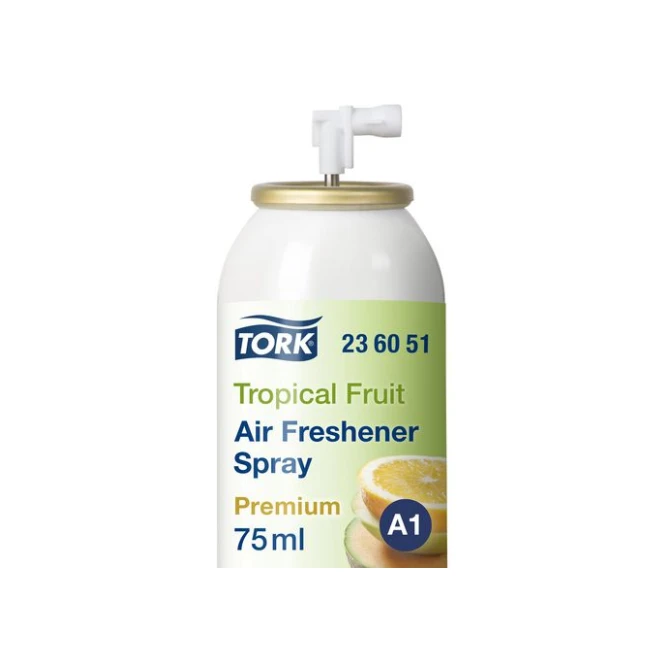TORK A1 Luchtverfrisser Spray met Tropische Fruitgeur Navulling 75 ml (fles 75 milliliter) TORK A1 Luchtverfrisser Spray met Tropische Fruitgeur Navulling 75 ml (fles 75 milliliter)