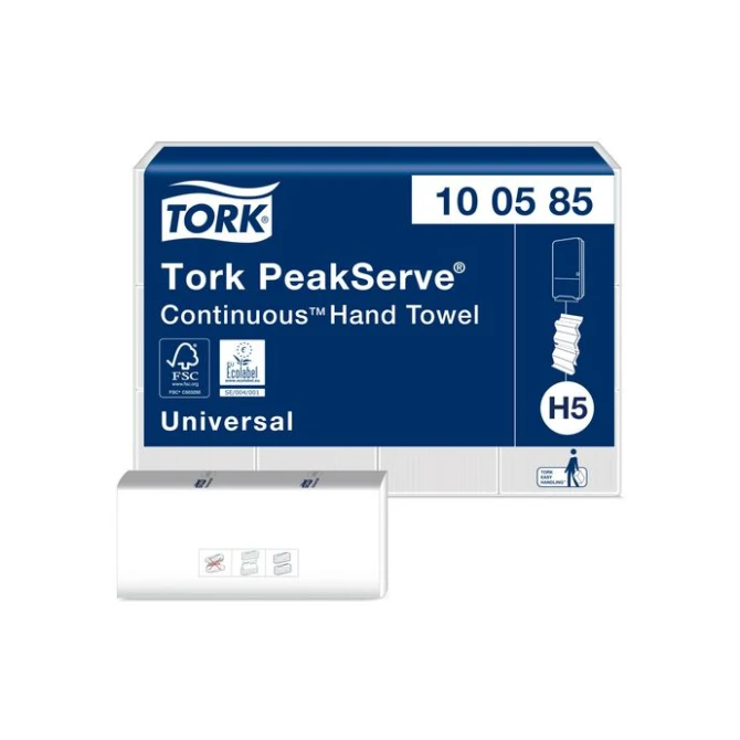TORK PeakServe Continu H5 Gevouwen Papieren Handdoeken 1 Laag 201 x 225 cm Wit (doos 12 x 410 stuks) TORK PeakServe Continu H5 Gevouwen Papieren Handdoeken 1 Laag 201 x 225 cm Wit (doos 12 x 410 stuks)
