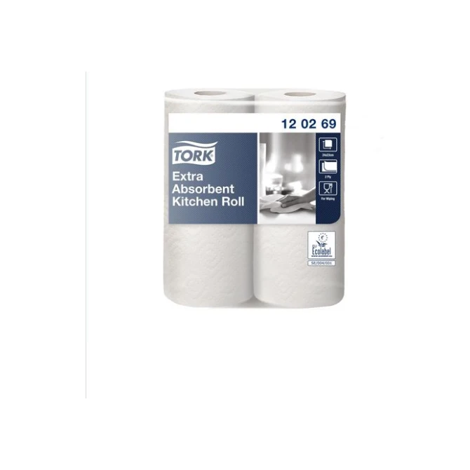 TORK Premium Keukenrol 2-Laags 64 vel Wit (pak 2 rollen) TORK Premium Keukenrol 2-Laags 64 vel Wit (pak 2 rollen)