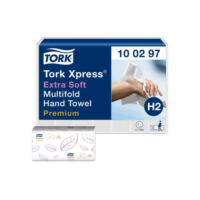 TORK Premium Papieren Handdoeken Extra Zacht Interfold 2-laags 212 x 34 cm Wit (pak 21 x 100 vel)