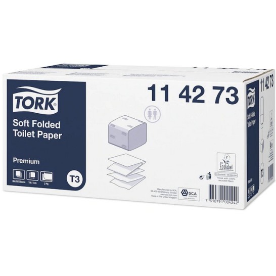 Tork Premium T3 Toiletpapier Soft. 2-laags. Wit (1 doos met 30 pakken á 252 vel)