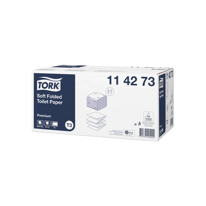 Tork Premium T3 Toiletpapier Soft. 2-laags. Wit (1 doos met 30 pakken á 252 vel) Tork Premium T3 Toiletpapier Soft. 2-laags. Wit (1 doos met 30 pakken á 252 vel)