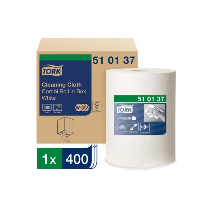 TORK Premium papieren reinigingsdoekjes 1-laags 320 mm 400 vel wit (rol 400 vel) TORK Premium papieren reinigingsdoekjes 1-laags 320 mm 400 vel wit (rol 400 vel)