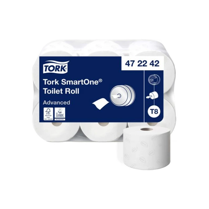 TORK Smartone T8 Toiletpapier 2-laags 1150 vel Wit (pak 6 x 207 meter) TORK Smartone T8 Toiletpapier 2-laags 1150 vel Wit (pak 6 x 207 meter)