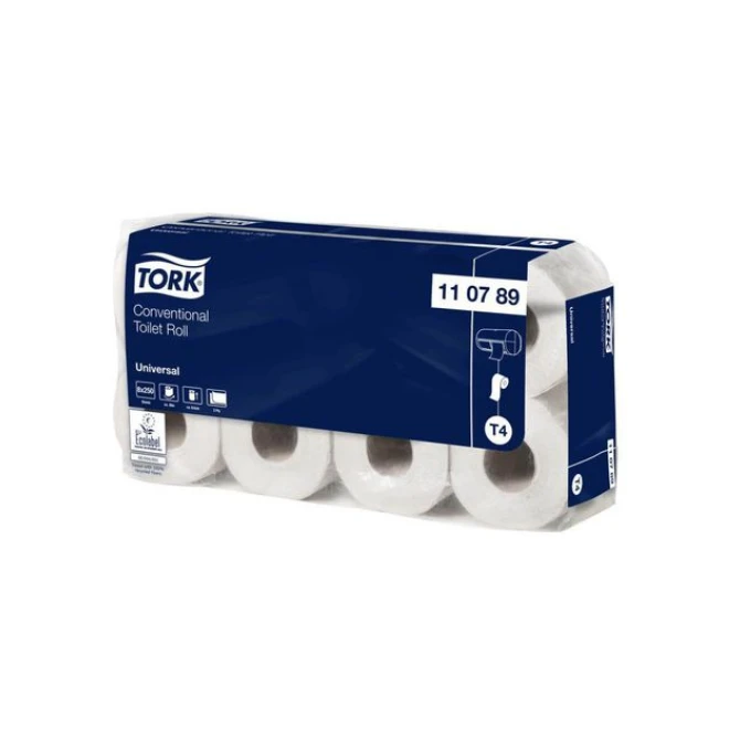 TORK Universal T4 Toiletpapier 2-laags 250 vel Wit (pak 8 stuks) TORK Universal T4 Toiletpapier 2-laags 250 vel Wit (pak 8 stuks)