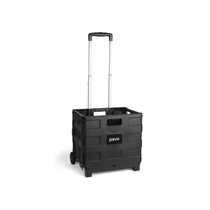 Trolley opvouwbaar krat M zwart