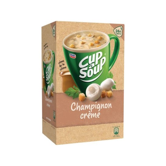 UNOX Cup-a-Soup Champignon Crème Soep 140 ml (doos 24 stuks)