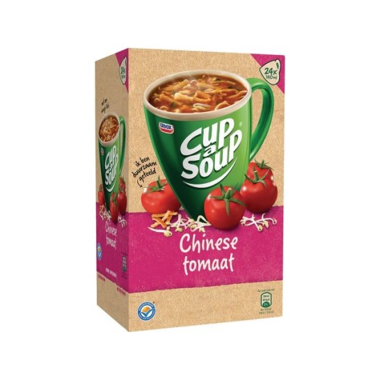 UNOX Cup-a-Soup Chinese Tomaat Soep 140 ml (doos 24 stuks)