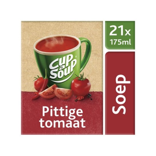 UNOX Cup-a-Soup Pittige Tomaat Soep 175 ml (doos 21 stuks)
