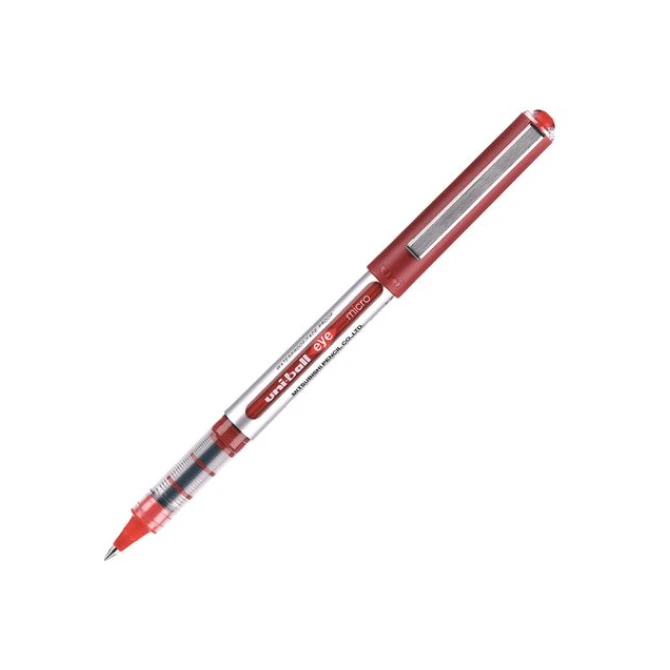 Uni-Ball Eye Micro Stickbalpen Punt 05 mm Grijze Huls Rode Inkt (pak 12 stuks)