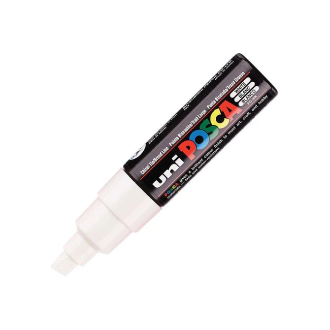 Uni Permanent marker POSCA 8 mm wit (pak 6 stuks)