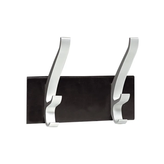 UNILUX CYPRES Kledinghaken 2 haken Aluminium Zwart UNILUX CYPRES Kledinghaken 2 haken Aluminium Zwart