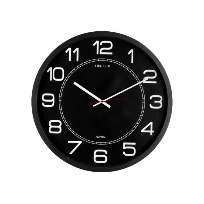 UNILUX Mega Wandklok diameter 575 cm Kunststof Zwart