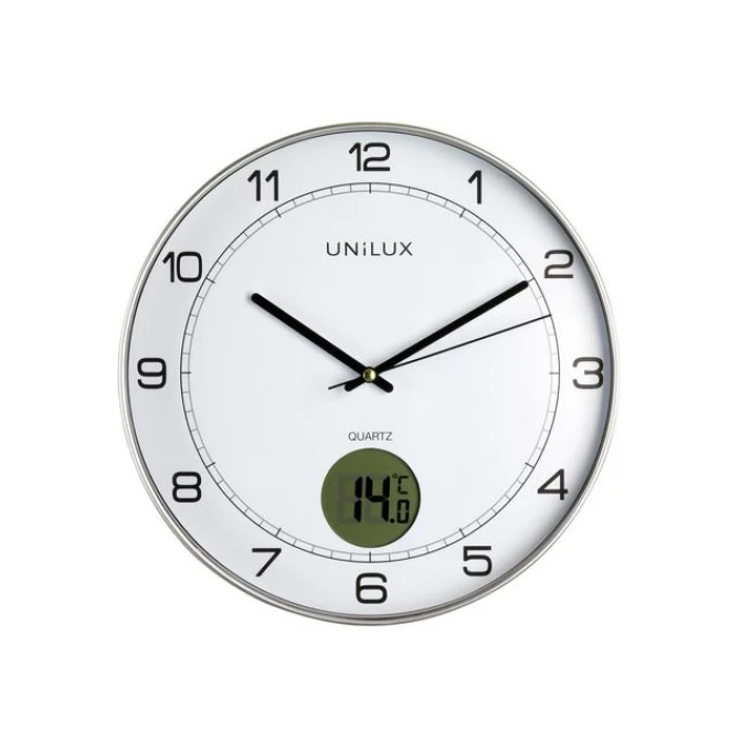 UNILUX Tempus Wandklok diameter 305 cm Kunststof Grijs/Wit