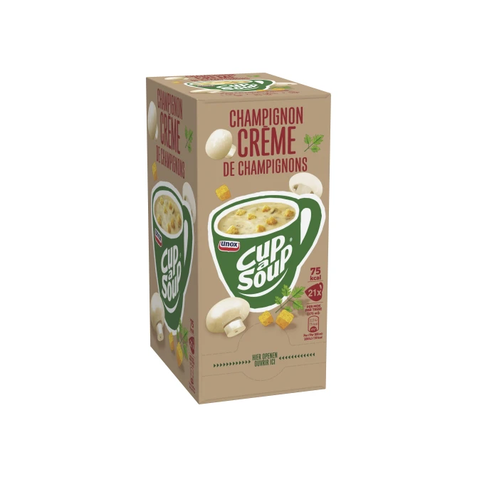 UNOX Cup-a-Soup Champignon Crème Soep 175 ml (pak 21 stuks) UNOX Cup-a-Soup Champignon Crème Soep 175 ml (pak 21 stuks)