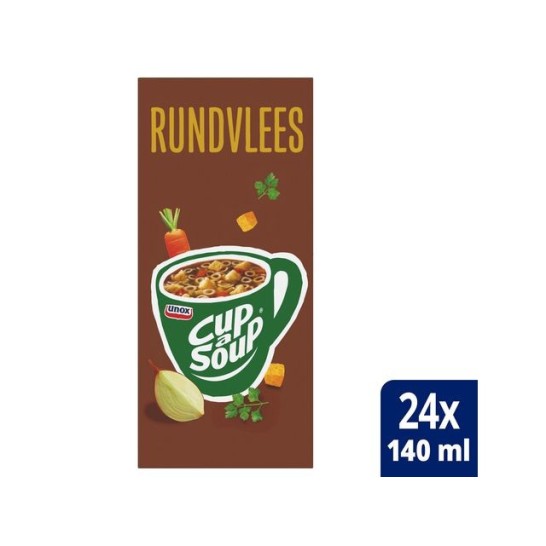 Unox Cup-a-Soup Rundvlees. Soep. 140 ml (pak 24 stuks)